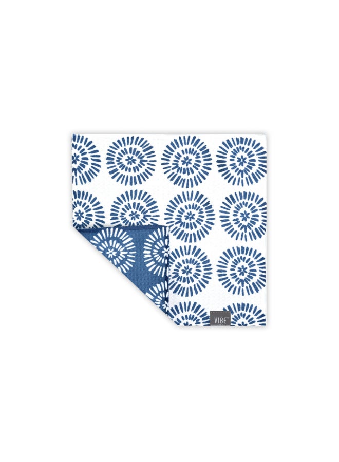 Mukitchen 3-Piece Indigo Vibe Dish Cloth Set Blue and White 10 x 10 Inch 6673-2505 - Image 3